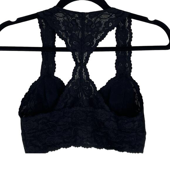 Free People Intimately Stunning Floral Black Lace Bra M - Picture 2 of 4